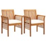 Set comedor de jardín 5 pzas y cojines madera maciza de acacia