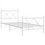 Metal bed frame with headboard and footboard white 90x200 cm by vidaXL, Beds and slatted bases - Ref: Foro24-376562, Price: 6...
