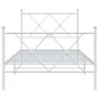 Metal bed frame with headboard and footboard white 90x200 cm by vidaXL, Beds and slatted bases - Ref: Foro24-376562, Price: 6...