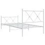 Metal bed frame with headboard and footboard white 90x200 cm by vidaXL, Beds and slatted bases - Ref: Foro24-376562, Price: 6...