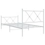 Metallbettgestell mit Kopf- und Fußteil weiß 90x200 cm von vidaXL, Betten und Lattenroste - Ref: Foro24-376562, Preis: 70,11 ...