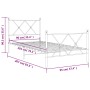 Metal bed frame with headboard and footboard white 90x200 cm by vidaXL, Beds and slatted bases - Ref: Foro24-376562, Price: 7...