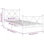 Metal bed frame with headboard and footboard white 90x200 cm by vidaXL, Beds and slatted bases - Ref: Foro24-376562, Price: 6...