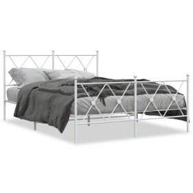Estructura cama metal cabecero y estribo blanco 140x190 cm