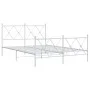 Metal bed frame with headboard and white footboard 140x190 cm by vidaXL, Beds and slatted bases - Ref: Foro24-376569, Price: ...
