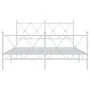 Metal bed frame with headboard and white footboard 140x190 cm by vidaXL, Beds and slatted bases - Ref: Foro24-376569, Price: ...