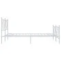 Metal bed frame with headboard and white footboard 140x190 cm by vidaXL, Beds and slatted bases - Ref: Foro24-376569, Price: ...