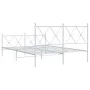 Metal bed frame with headboard and white footboard 140x190 cm by vidaXL, Beds and slatted bases - Ref: Foro24-376569, Price: ...