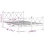 Metal bed frame with headboard and white footboard 140x190 cm by vidaXL, Beds and slatted bases - Ref: Foro24-376569, Price: ...