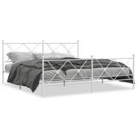 Metallbettgestell mit Kopf- und Fußteil weiß 183x213 cm von vidaXL, Betten und Lattenroste - Ref: Foro24-376574, Preis: 130,2...