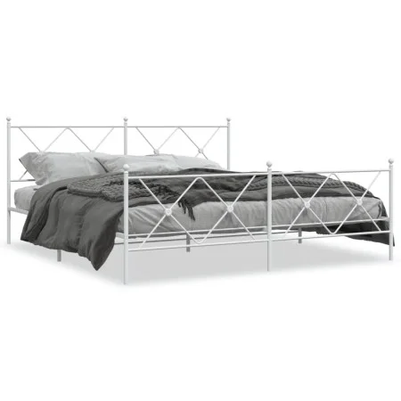 Metallbettgestell mit Kopf- und Fußteil weiß 183x213 cm von vidaXL, Betten und Lattenroste - Ref: Foro24-376574, Preis: 130,2...