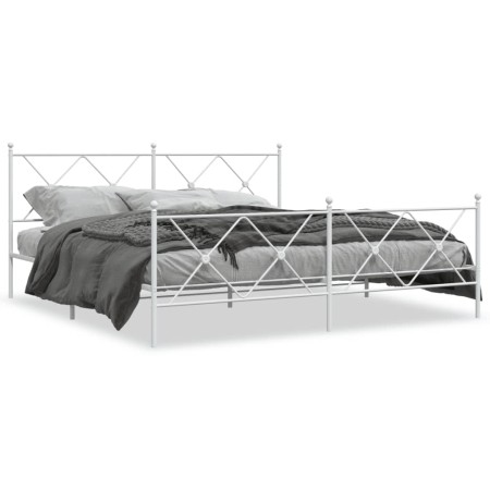 Metallbettgestell mit Kopf- und Fußteil weiß 183x213 cm von vidaXL, Betten und Lattenroste - Ref: Foro24-376574, Preis: 132,1...