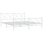 Metal bed frame with headboard and footboard white 183x213 cm by vidaXL, Beds and slatted bases - Ref: Foro24-376574, Price: ...