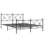 Black metal headboard and footboard bed frame 150x200 cm by vidaXL, Beds and slatted bases - Ref: Foro24-376522, Price: 130,6...