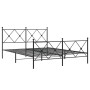 Estructura de cama cabecero y estribo metal negro 150x200 cm de vidaXL, Camas y somieres - Ref: Foro24-376522, Precio: 132,66...