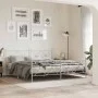 Metal bed frame with headboard and footboard white 183x213 cm by vidaXL, Beds and slatted bases - Ref: Foro24-376574, Price: ...