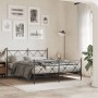 Estructura de cama cabecero y estribo metal negro 150x200 cm de vidaXL, Camas y somieres - Ref: Foro24-376522, Precio: 132,66...