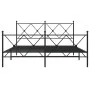 Black metal headboard and footboard bed frame 150x200 cm by vidaXL, Beds and slatted bases - Ref: Foro24-376522, Price: 130,6...