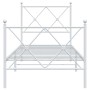 Metal bed frame with headboard and footboard white 80x200 cm by vidaXL, Beds and slatted bases - Ref: Foro24-376560, Price: 6...