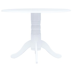 Mesa de comedor de madera maciza de caucho blanco 106 cm de vidaXL, Mesas de cocina y de comedor - Ref: Foro24-247353, Precio...