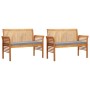 Set comedor de jardín 5 pzas y cojines madera maciza de acacia