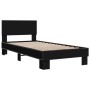 Estructura de cama madera ingeniería y metal negro 100x200 cm de vidaXL, Camas y somieres - Ref: Foro24-845802, Precio: 78,76...