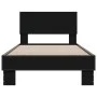 Engineered wood and black metal bed frame 100x200 cm by vidaXL, Beds and slatted bases - Ref: Foro24-845802, Price: 77,88 €, ...