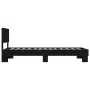 Bettgestell aus Holzwerkstoff und schwarzem Metall, 100 x 200 cm von vidaXL, Betten und Lattenroste - Ref: Foro24-845802, Pre...