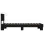 Estructura de cama madera ingeniería y metal negro 100x200 cm de vidaXL, Camas y somieres - Ref: Foro24-845802, Precio: 78,76...