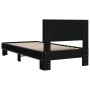 Estructura de cama madera ingeniería y metal negro 100x200 cm de vidaXL, Camas y somieres - Ref: Foro24-845802, Precio: 78,76...