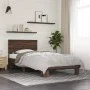 Estructura cama madera ingeniería metal roble marrón 75x190 cm de vidaXL, Camas y somieres - Ref: Foro24-845816, Precio: 96,6...