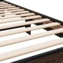 Estructura cama madera ingeniería metal roble marrón 75x190 cm de vidaXL, Camas y somieres - Ref: Foro24-845816, Precio: 96,6...