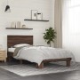 Estructura cama madera ingeniería metal marrón roble 90x190 cm de vidaXL, Camas y somieres - Ref: Foro24-845821, Precio: 101,...