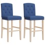 Hohe Hocker, 2 Stück, massives Gummiholz und Stoff von vidaXL, Küchenhocker - Ref: Foro24-4006204, Preis: 91,63 €, Rabatt: %