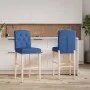 High stools 2 pcs solid rubber wood and fabric by vidaXL, Kitchen stools - Ref: Foro24-4006204, Price: 90,96 €, Discount: %