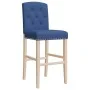 High stools 2 pcs solid rubber wood and fabric by vidaXL, Kitchen stools - Ref: Foro24-4006204, Price: 90,96 €, Discount: %