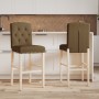 Hohe Hocker, 2 Stück, massives Gummiholz und Stoff von vidaXL, Küchenhocker - Ref: Foro24-4006206, Preis: 117,89 €, Rabatt: %