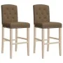 High stools 2 pcs solid rubber wood and fabric by vidaXL, Kitchen stools - Ref: Foro24-4006206, Price: 117,18 €, Discount: %
