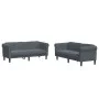 Zweiteilige Sofagarnitur aus dunkelgrauem Samt von vidaXL, Sofas - Ref: Foro24-3209220, Preis: 478,05 €, Rabatt: %