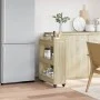 Schrank aus Sonoma-Eichenholzwerkstoff mit Rollen, 60 x 22 x 79 cm von vidaXL, Schließfächer und Lagerschränke - Ref: Foro24-...