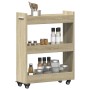Armario con ruedas madera ingeniería roble Sonoma 60x22x79 cm