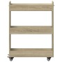 Schrank aus Sonoma-Eichenholzwerkstoff mit Rollen, 60 x 22 x 79 cm von vidaXL, Schließfächer und Lagerschränke - Ref: Foro24-...
