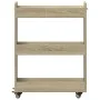 Schrank aus Sonoma-Eichenholzwerkstoff mit Rollen, 60 x 22 x 79 cm von vidaXL, Schließfächer und Lagerschränke - Ref: Foro24-...