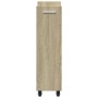 Schrank aus Sonoma-Eichenholzwerkstoff mit Rollen, 60 x 22 x 79 cm von vidaXL, Schließfächer und Lagerschränke - Ref: Foro24-...