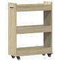 Schrank aus Sonoma-Eichenholzwerkstoff mit Rollen, 60 x 22 x 79 cm von vidaXL, Schließfächer und Lagerschränke - Ref: Foro24-...