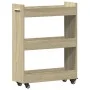 Schrank aus Sonoma-Eichenholzwerkstoff mit Rollen, 60 x 22 x 79 cm von vidaXL, Schließfächer und Lagerschränke - Ref: Foro24-...