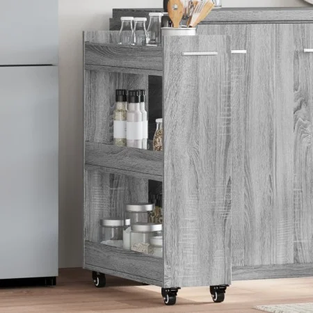 Sonoma gray engineered wood cabinet with wheels 60x22x79 cm by vidaXL, Lockers and storage cabinets - Ref: Foro24-840420, Pri...