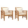 Set de muebles para jardín 3 piezas con cojines madera acacia
