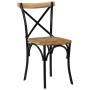 Stühle mit gekreuzter Rückenlehne 2 Stk. massives Mangoholz schwarz von vidaXL, Essstühle - Ref: Foro24-247316, Preis: 220,23...