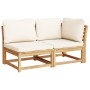 Set de muebles de jardín 2 piezas con cojines madera acacia
